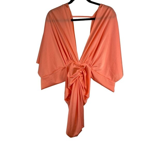 NWT Baobab Mia Twist Front Ruched Mini Sheath Dress Coral Size S - Picture 2 of 6